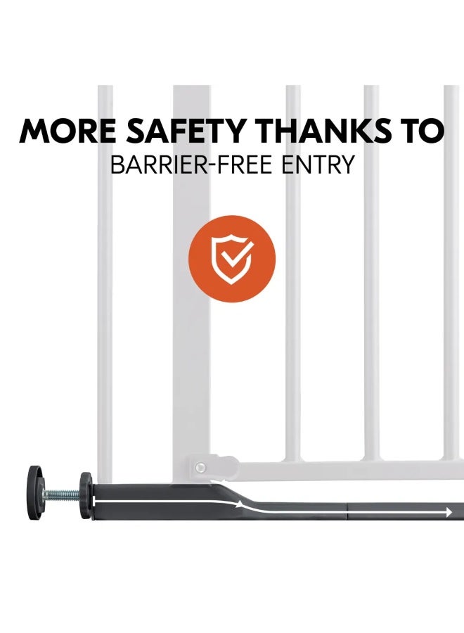 hauck Clear Step Autoclose 2, Dark Grey, Children's Safety Gate, Dog Gate, Adjustable Width 75-80 cm, 77 cm High, Self-Closing, Flat Entry, One-Handed Opening on Both Sides, No Drilling Required - Image 3