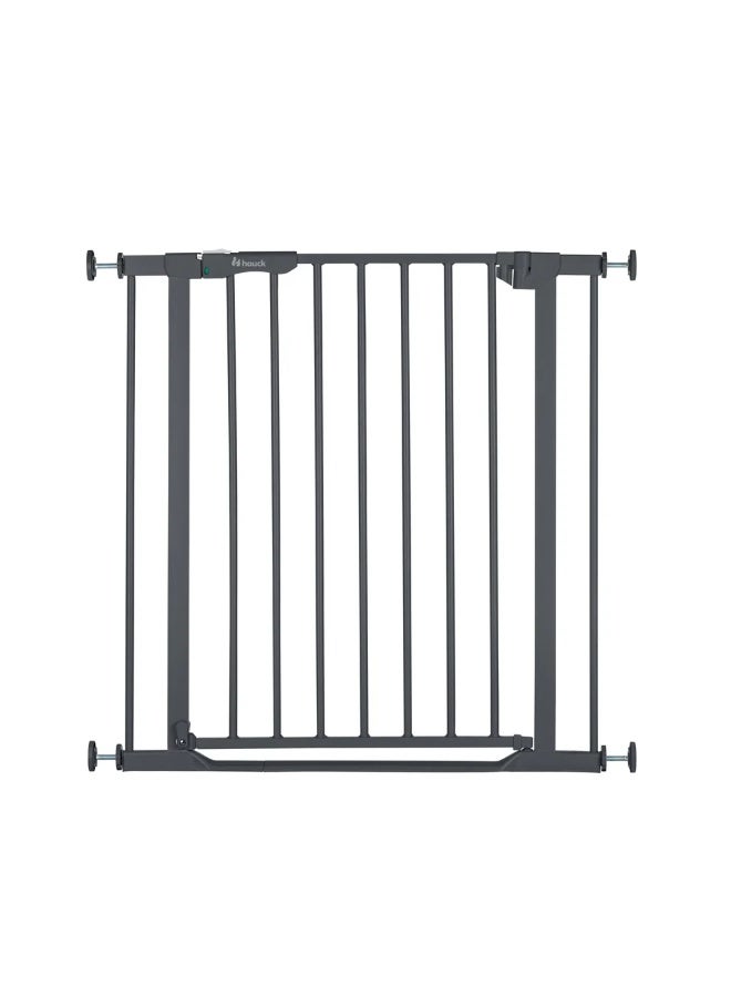 hauck Clear Step Autoclose 2, Dark Grey, Children's Safety Gate, Dog Gate, Adjustable Width 75-80 cm, 77 cm High, Self-Closing, Flat Entry, One-Handed Opening on Both Sides, No Drilling Required - Image 1