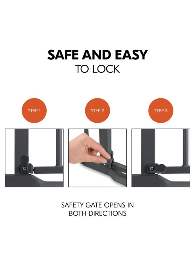 hauck Clear Step Autoclose 2, Dark Grey, Children's Safety Gate, Dog Gate, Adjustable Width 75-80 cm, 77 cm High, Self-Closing, Flat Entry, One-Handed Opening on Both Sides, No Drilling Required - Image 5
