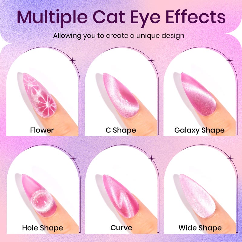 SUPWEE 12 Colors Cat Eye Gel Nail Polish - Macaron Candy Magnetic Nail Polish Gel Set Summer Spring Cateye UV Lamp Cure Require DIY Salon Home Gift - Image 2