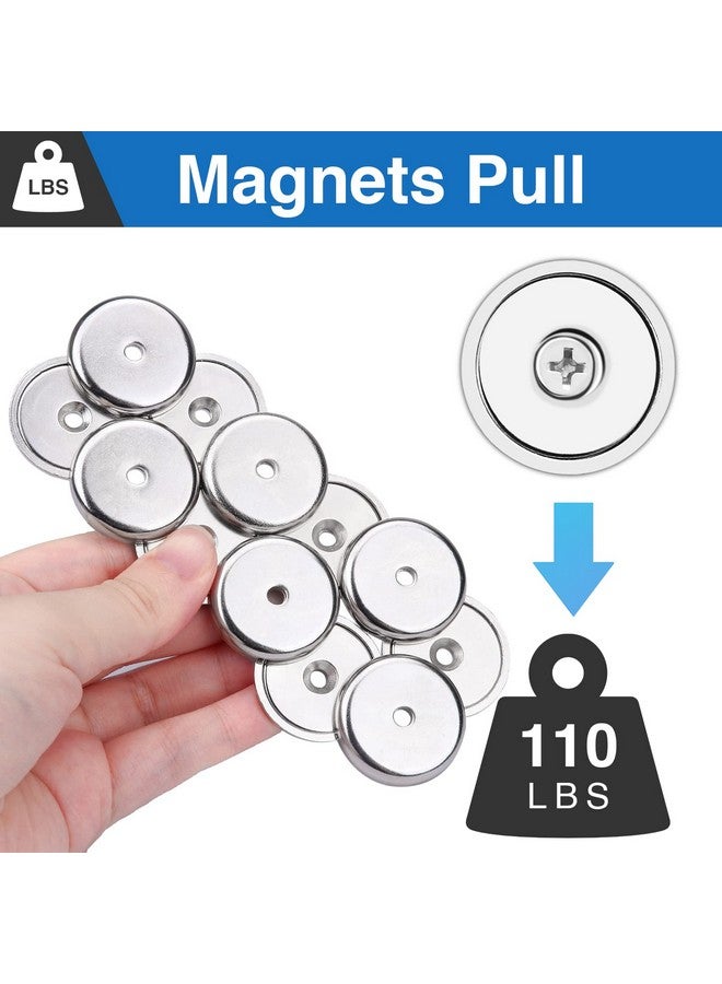E BAVITE Neodymium Cup Magnets, Rare Earth Magnets with Heavy Duty, Hold up to 110 Lbs, Cup Magnet with Countersunk Hole and Stainless Screws for Kitchen, Craft, Office and So on - Pack of 12 - Image 3