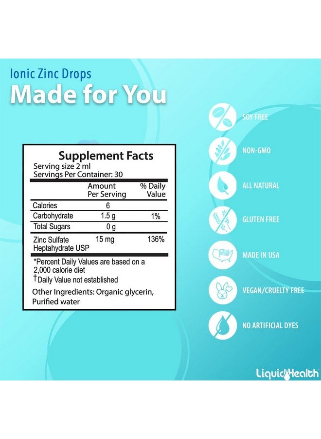 LIQUIDHEALTH USDA Organic Ionic Zinc High Potency Drops - Trace Mineral Liquid Vitamin Supplement for Adults & Kids - Immune & Digestive Support, Skin & Wound Health - USA Made, Vegan, Non-GMO (2 oz) - Image 5