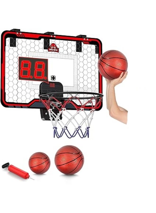 لوحة كرة سلة مع سلة وشبكة، لوحة نتائج رقمية، للأطفال، للعب المتنوع متعدد الالوان - Image 1