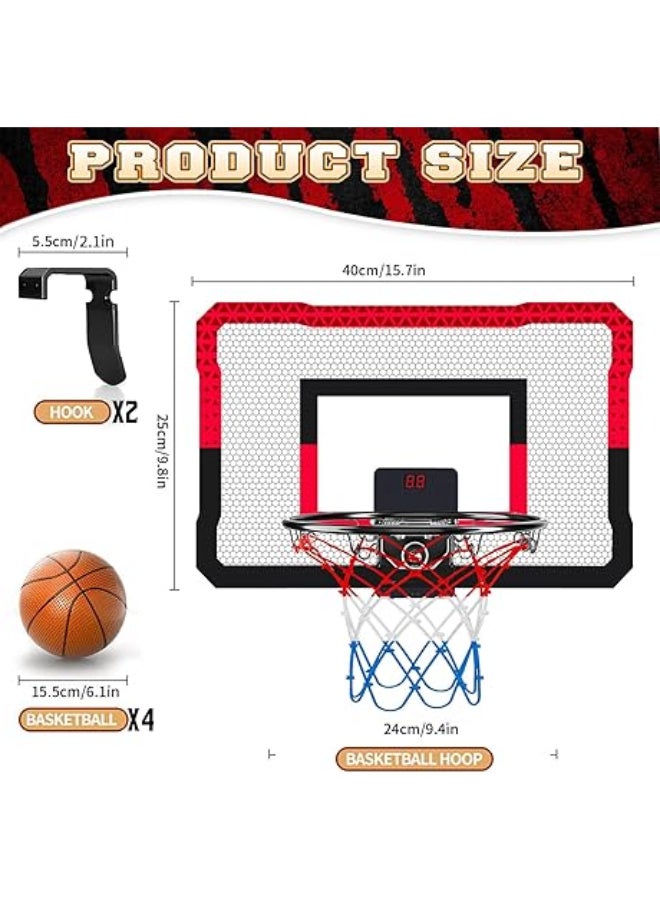 لوحة كرة سلة مع سلة وشبكة، لوحة نتائج رقمية، للأطفال، للعب المتنوع متعدد الالوان - Image 2