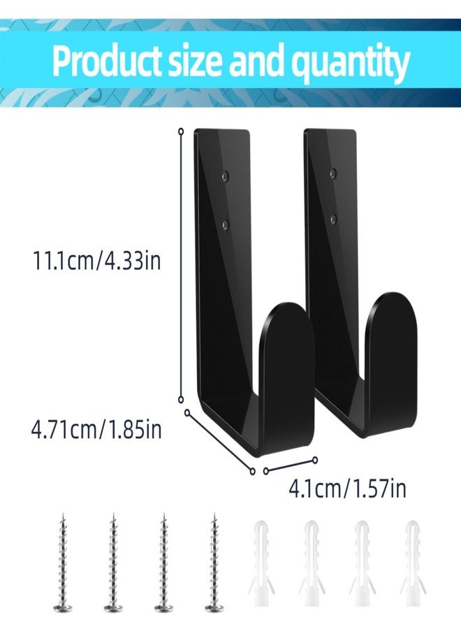 Goqeut Championship Belt Wall Mount Display Holder Set, Professional Wrestling Title Belt Hanger for WWE AEW Belts, Easy Install Wall Organizer Rack (2Pcs Black) - Image 2