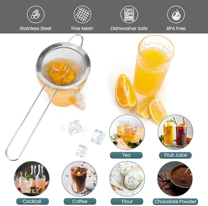 Birdbrid Stainless Steel Fine Mesh Cocktail Premium Food Small Strainer 3 inch 2 - Image 2