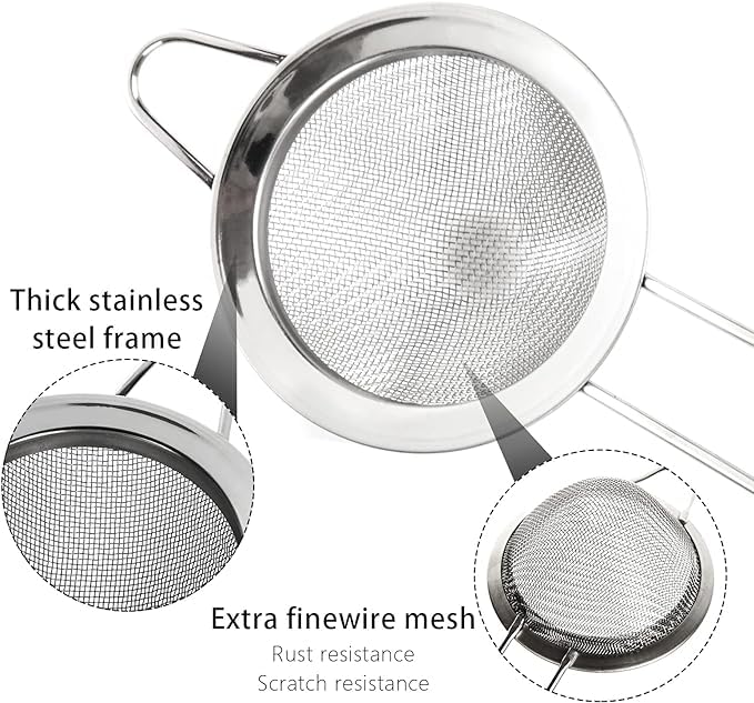 Birdbrid Stainless Steel Fine Mesh Cocktail Premium Food Small Strainer 3 inch 2 - Image 4