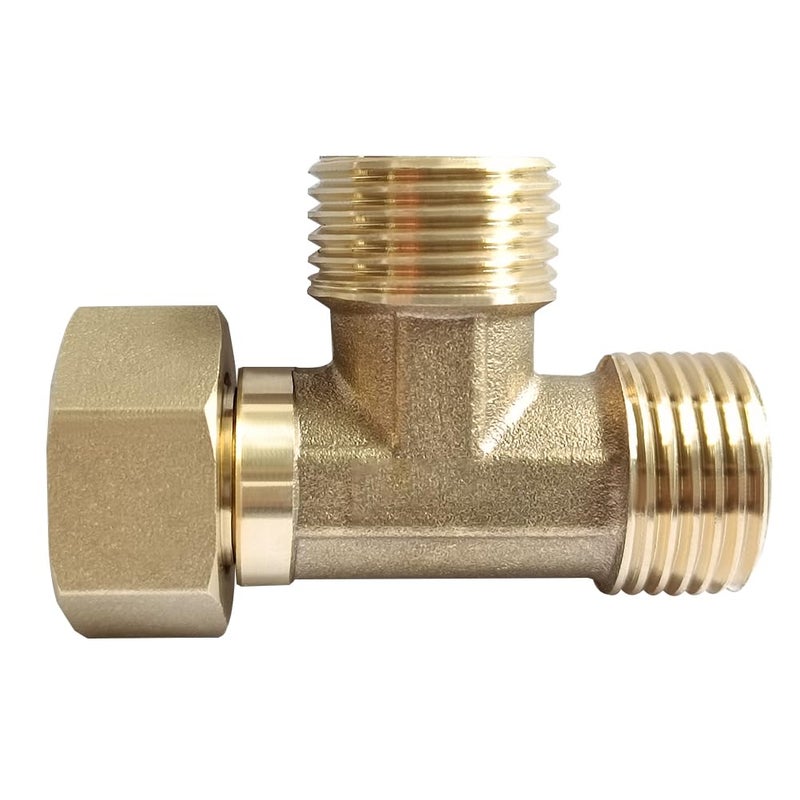 Joywayus Brass G12 3 Way Diverter Tee Shape Hose Pipr Fitting Adapter Connector for Angle Valve Hose Bath Shower Arm Toilet Bidet Sprayer Bathtub Faucet