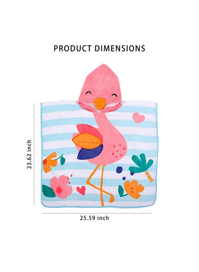 illikkuyax Flamingo Hooded Baby Towels Kids Beach Towels Wrap Toddler Poncho for Age 0 to 6 Pool Swim Cover up, 25.59 x 47.24 inch - Image 2