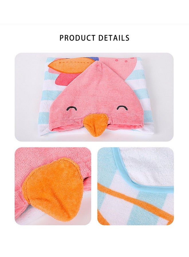 illikkuyax Flamingo Hooded Baby Towels Kids Beach Towels Wrap Toddler Poncho for Age 0 to 6 Pool Swim Cover up, 25.59 x 47.24 inch - Image 3