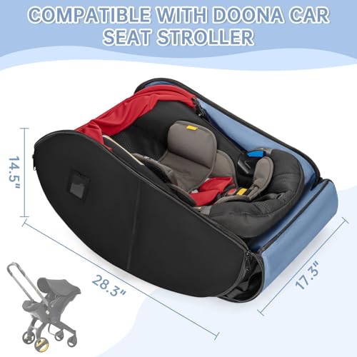 WELIDAY Padded Car Seat Travel Bag Compatible with Doona, Infant Car Seat Travel Bag, Foldable Car Seat Stroller Gate Check Bag for Airplane (Black) - Image 2