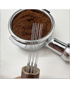 Bukela Wood Handle Natural Stainless Steel Needles Blender,  Kitchen Accessories Hand Stirrer Leveler , Tamper Distributor Espresso Powder Stirrer Needle Coffee Tamper  - Image 3