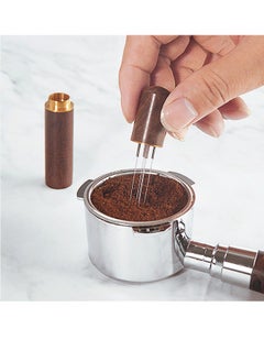 Bukela Wood Handle Natural Stainless Steel Needles Blender,  Kitchen Accessories Hand Stirrer Leveler , Tamper Distributor Espresso Powder Stirrer Needle Coffee Tamper  - Image 2