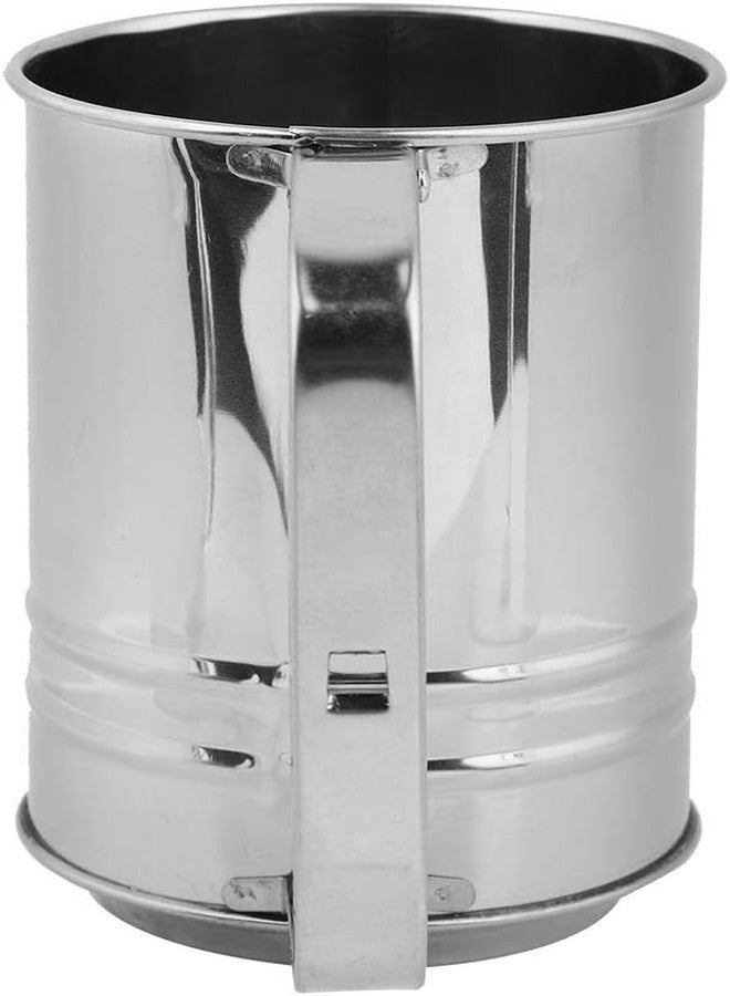 DARKFISH Flour Sifter/Atta chhani Hand Press Design Stainless Steel Flour Sifter Corrosion Resistant Large Capacity Flour Sieve Cup for Sugar Flour and Coffee Powder | Atta Chalni - Image 3