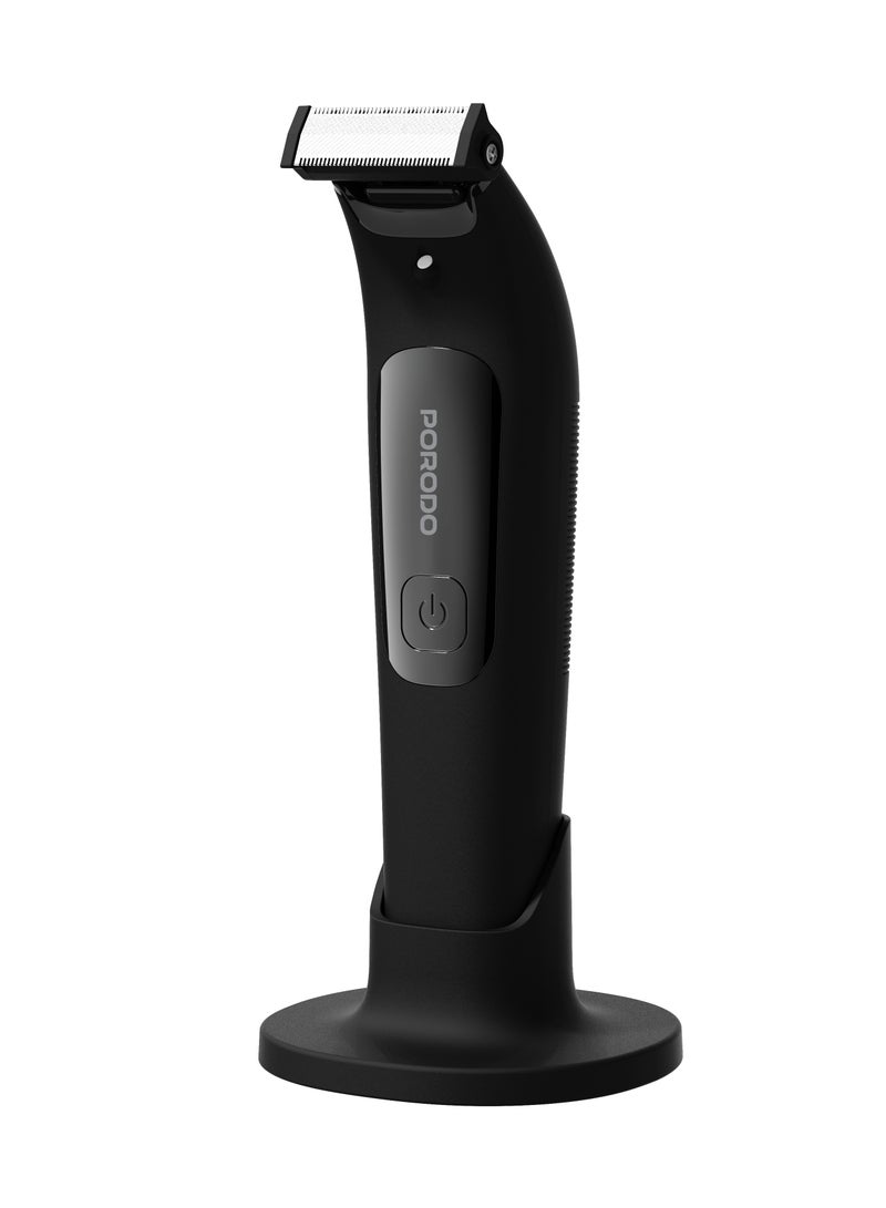 porodo Sharpetrim Dual Blade Trimmer Precision Styling & Edging with 4 Detachable Combs / 13 Days on Full Charge / IPX7 Water Resistant / Wet & Dry Shaver / 2H Working Time - Black - Image 1