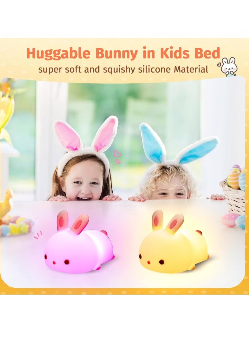 JAJEEK Cute Bunny Kids Night Light – Soft LED Nursery Lamp with 7 Color Changing Options, Rechargeable Battery, Perfect for Children's Room Decor, Safe and Eco-Friendly, Ideal Gift for Boys and Girls - Image 4