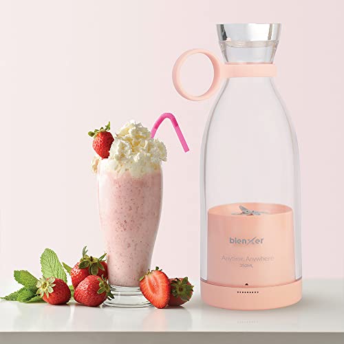 Blenxer Portable Blender 350ml, Perfect for Shakes, Smoothies, Baby Food | Portable Blender For Gym and Kitchen | Wireless Charging | 15+ Blends on Single Charge | 1 year Warranty -Peachy Pink - Image 4