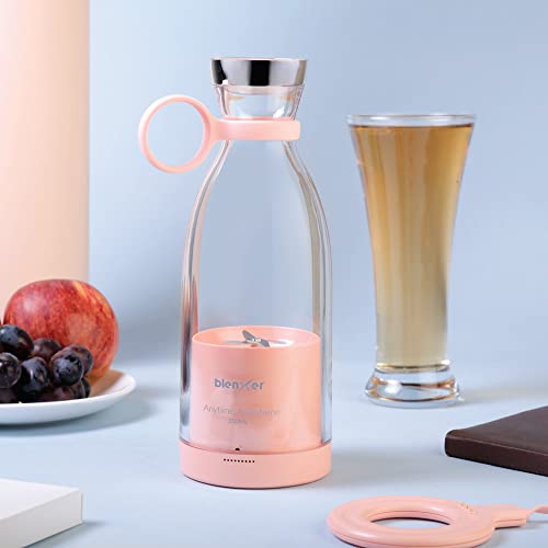 Blenxer Portable Blender 350ml, Perfect for Shakes, Smoothies, Baby Food | Portable Blender For Gym and Kitchen | Wireless Charging | 15+ Blends on Single Charge | 1 year Warranty -Peachy Pink - Image 5