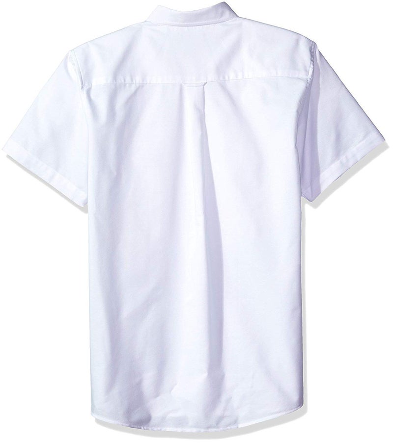 IZOD mens Short Sleeve Button-down Oxford button down shirts, White, 36-37 US - Image 3