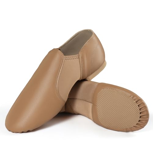 Dynadans Unisex PU Leather Upper Slipon Jazz Shoe with Arch Insert for Women and Mens Dance ShoesBrown85M - Image 1