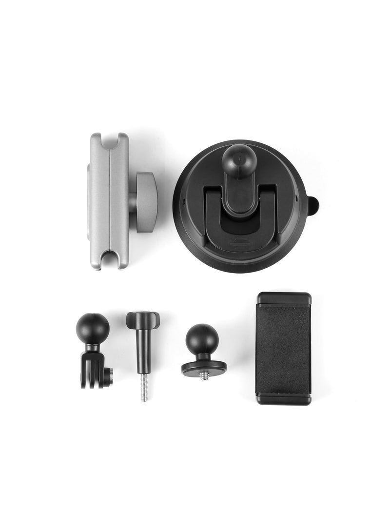 Car Suction Cup Mount, 360° Rotation Windshield  Window Camera Bracket, Fit for Gopro Hero 11 10 9 8 7 Insta360 X3 Dji Action Camera Accessories, for Car Windscreen or Window, Tiles, Table Tops - Image 5