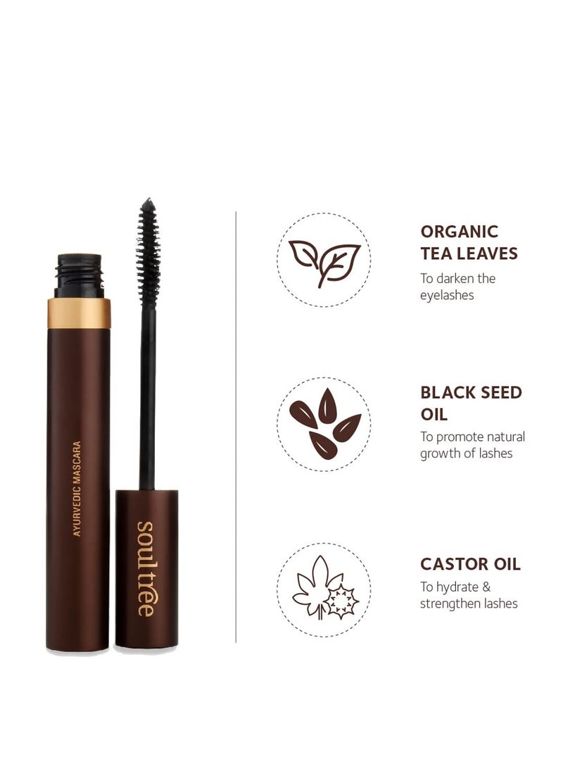 SoulTree Ayurvedic Mascara Black Ayurvedic formulation 6gm - Image 3