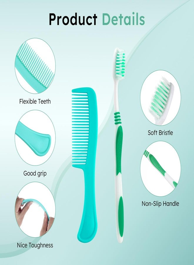 Zhjianup Disposable Toothbrushes with Toothpaste and Comb in Bulk, Individually Wrapped Soft Bristle Travel Size Basic Hygiene Kits, for Travel Hotel Camping Charity Homeless Shelter Donation in 5 colors (50 - Image 3