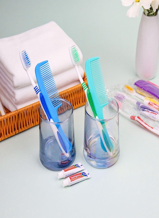 Zhjianup Disposable Toothbrushes with Toothpaste and Comb in Bulk, Individually Wrapped Soft Bristle Travel Size Basic Hygiene Kits, for Travel Hotel Camping Charity Homeless Shelter Donation in 5 colors (50 - Image 4