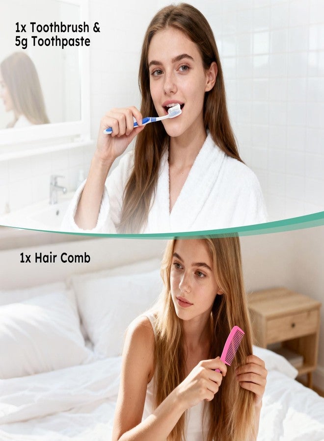 Zhjianup Disposable Toothbrushes with Toothpaste and Comb in Bulk, Individually Wrapped Soft Bristle Travel Size Basic Hygiene Kits, for Travel Hotel Camping Charity Homeless Shelter Donation in 5 colors (50 - Image 5