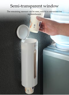 DUNISO Disposable Cup Dispenser，Paper Cup Holder，Wall Mount Automatic Plastic Cups Rack ,Holds 45 Cups Of Storage Box And Storage Shelf For Home, Office, Hospital, Gym, Restaurant  - Image 4