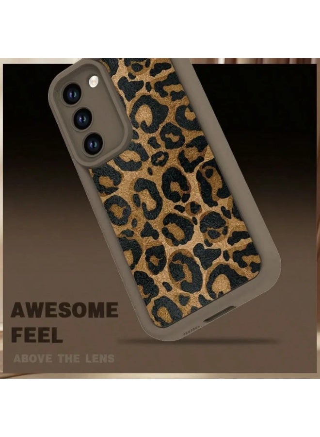 شي إن حافظة حماية متوافقة مع هواتف سامسونج  اس ٢٣ بطبعة الفهد البني مقاومة للصدمات كاملة التغطية - Image 2