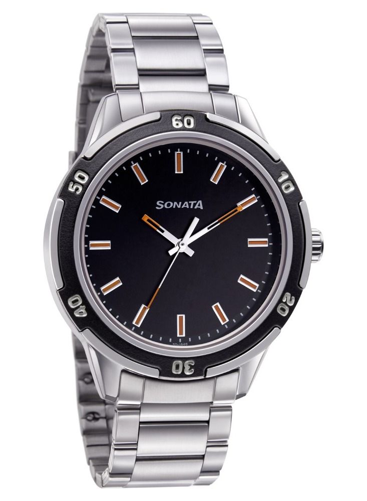 سوناتا ساعة يد معدنية دائرية تناظرية فضية ٤٥ مم - Image 2