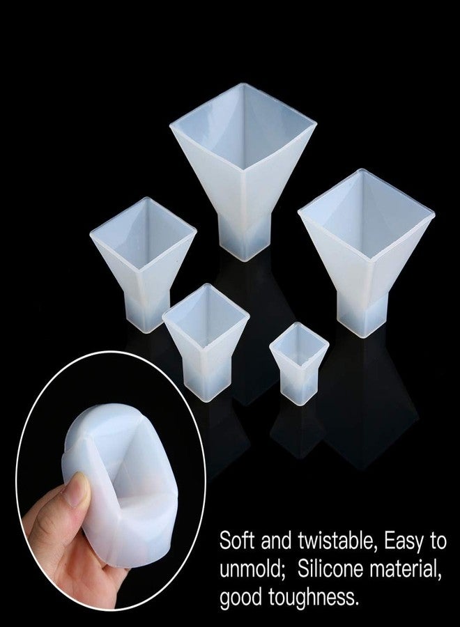 Mayitr 5pcs Pyramid Jewelry Casting Mold, Silicone Jewelry Mold Kits for DIY Jewelry Crafts, Silicone Molds of Various Sizes Used to Make - Image 3