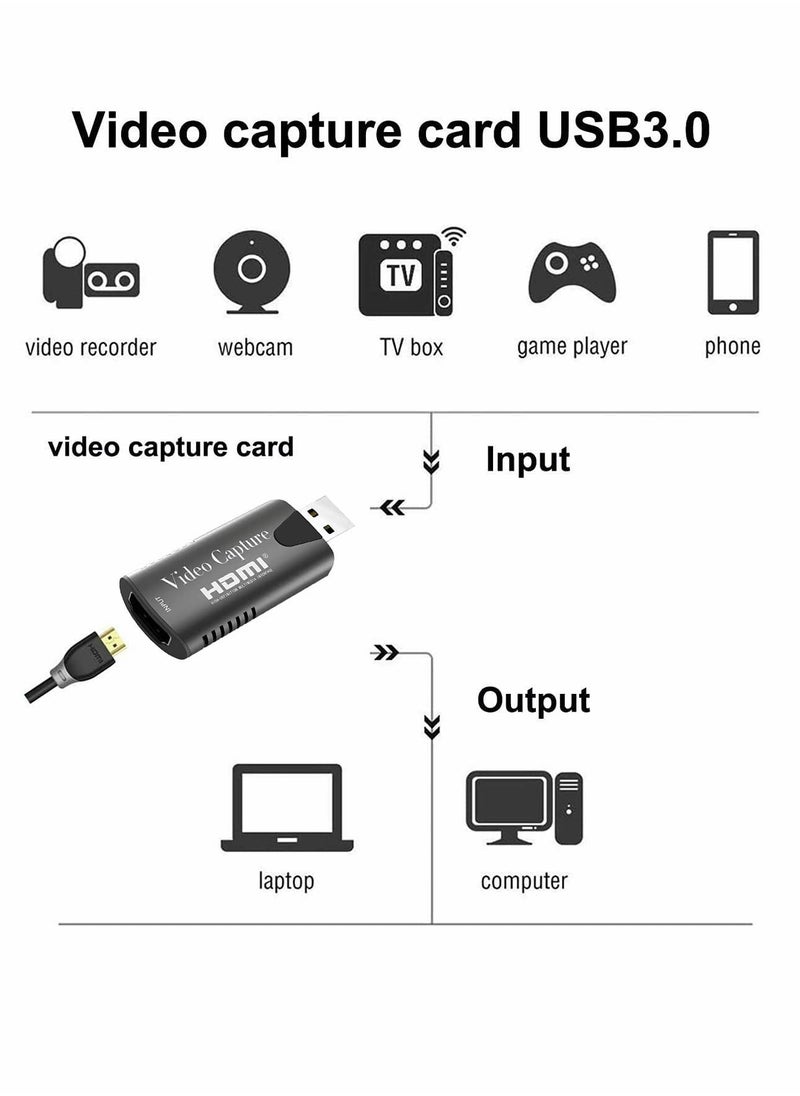 Generic - 4K HDMI Video Capture Card, HDMI to USB 3.0 Record Capture Device, 1080P 60FPS Record Capture Device Adapter - Image 1