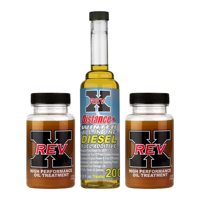 REV X Diesel Winter Kit - Two 4 oz. Bottles & 8 oz. Distance+ WINTER Diesel Fuel Additive