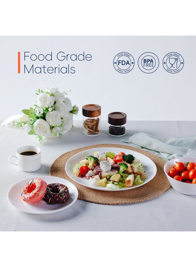LaGlint Dinnerware Sets for 4, 12 Pieces Opal Glass Plates and Bowls Set, Dishwasher and Microwave Safe Dish Dinning Ware Set, Chip and Scratch Resistant Dishware Sets White - Image 5
