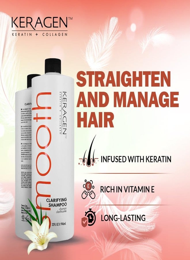 Keragen - Clarifying Shampoo with Keratin and Collagen, All Hair Types, 32 Oz - Deep Cleansing, Purifying, Refresh and Reset Damaged, Color Treated Hair, Removes Buildup and Residue from Scalp - Image 4