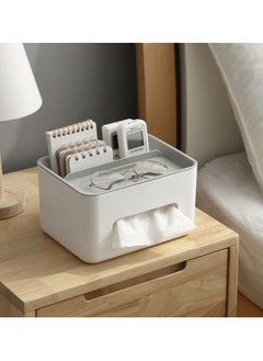 DUNISO Rectangular Multifunctional Tissue Box Cover Holder with Storage Napkin Tissue Box Holder with Stationery Remote Control Box Decorative Tissue Pen Remote Organizer for Home Office Car Restaurant  - Image 4