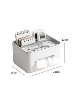 DUNISO Rectangular Multifunctional Tissue Box Cover Holder with Storage Napkin Tissue Box Holder with Stationery Remote Control Box Decorative Tissue Pen Remote Organizer for Home Office Car Restaurant  - Image 3