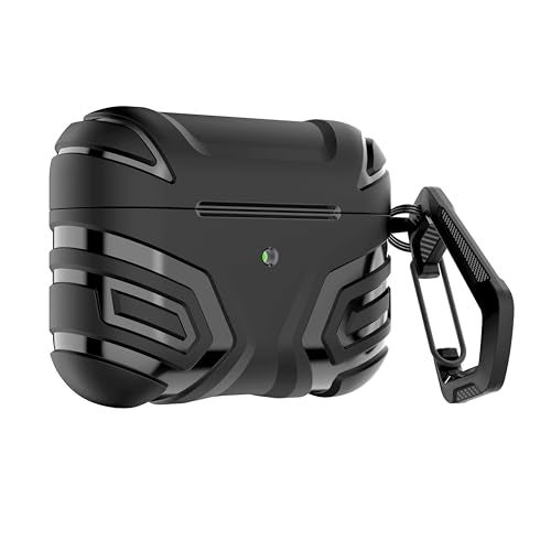 NEWTECHNO Compatible for AirPods Pro 2 Case (2nd/1st Gen), Military Grade Airpods pro 2nd Generation Case,Hard Shell Full-Body Protective Case Cover with Keychain(2023/2022/2019) Black - Image 1