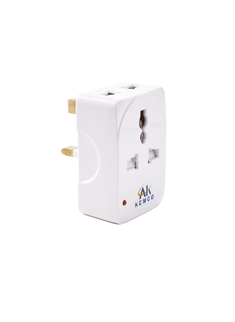 AK KEMCO 3 Way 2 Meter Extension Power Cord with Multi Adaptor Plug  - Image 2