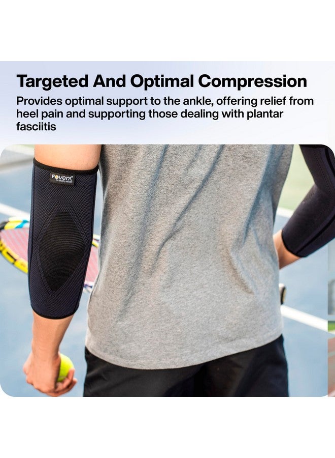 FOVERA Elbow Support Compression Sleeve for Tennis Elbow, Golfer's Elbow, Tendonitis Pain Relief | Ideal for Workout, Tennis, Volleyball, Cricket for Men & Women (Size - M, 1 Pair) - Image 5