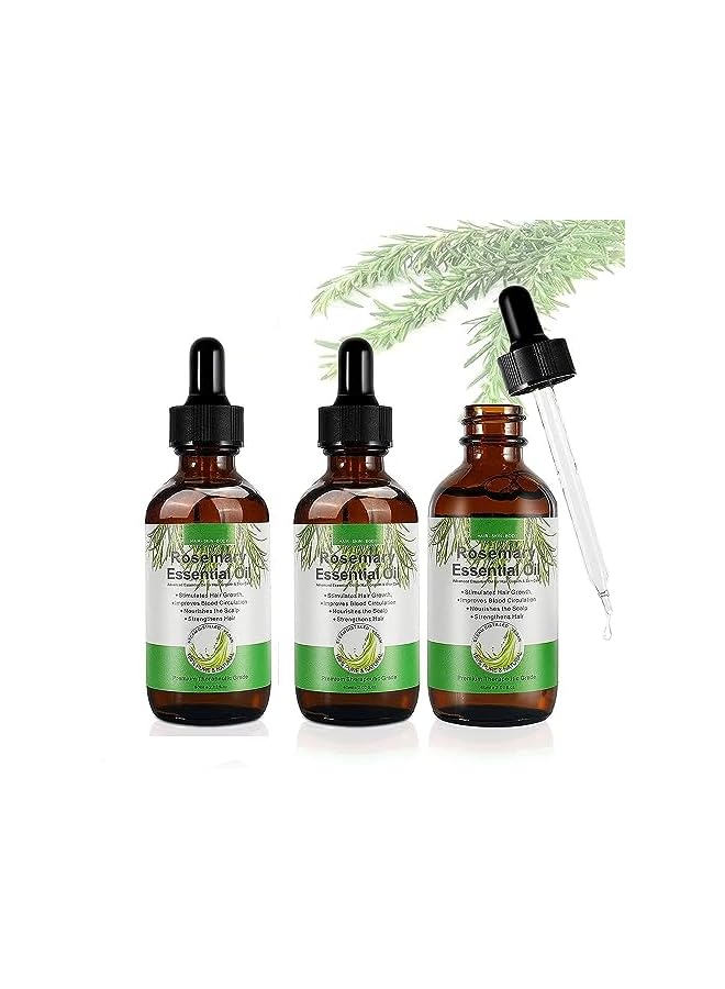Zaboon Essential Oil, Rosemary Hair Growth Oil, Oil for Hair Growth & Skin Care, Stimulates Hair Growth, Strengthens Hair, Nourishes Scalp, Rid of Itchy and Dry Scalp, for Men Women, 60 mL（3PCS - Image 2