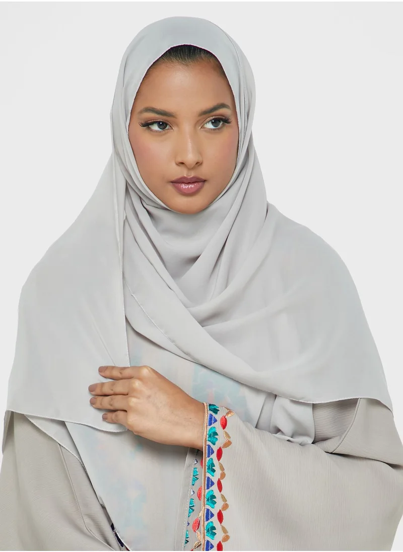 Aara Embroidered Flared Sleeve Abaya
