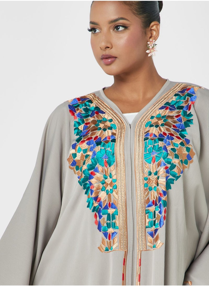Aara Embroidered Flared Sleeve Abaya  - Image 3