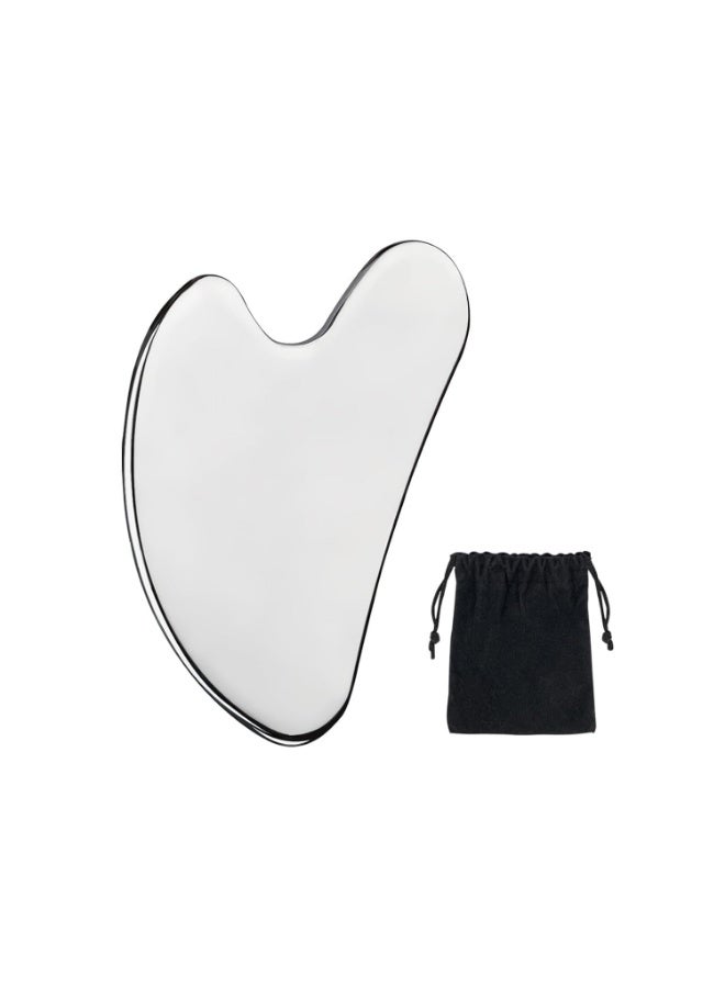 Kueh Gua Sha Facial Tools: Stainless Steel Guasha Tool for Face Eyes Neck - Metal Gua Sha Massage for Wrinkle Anti-Aging Tighten Skin - Image 1