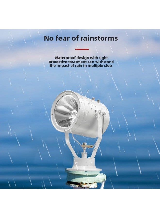 220V Marine Searchlight Xenon Lamp 1000W Super Bright Long-range 3000 Outdoor Long-range Waterproof Spotlight-Color:12V24V100W White Light  - Image 5