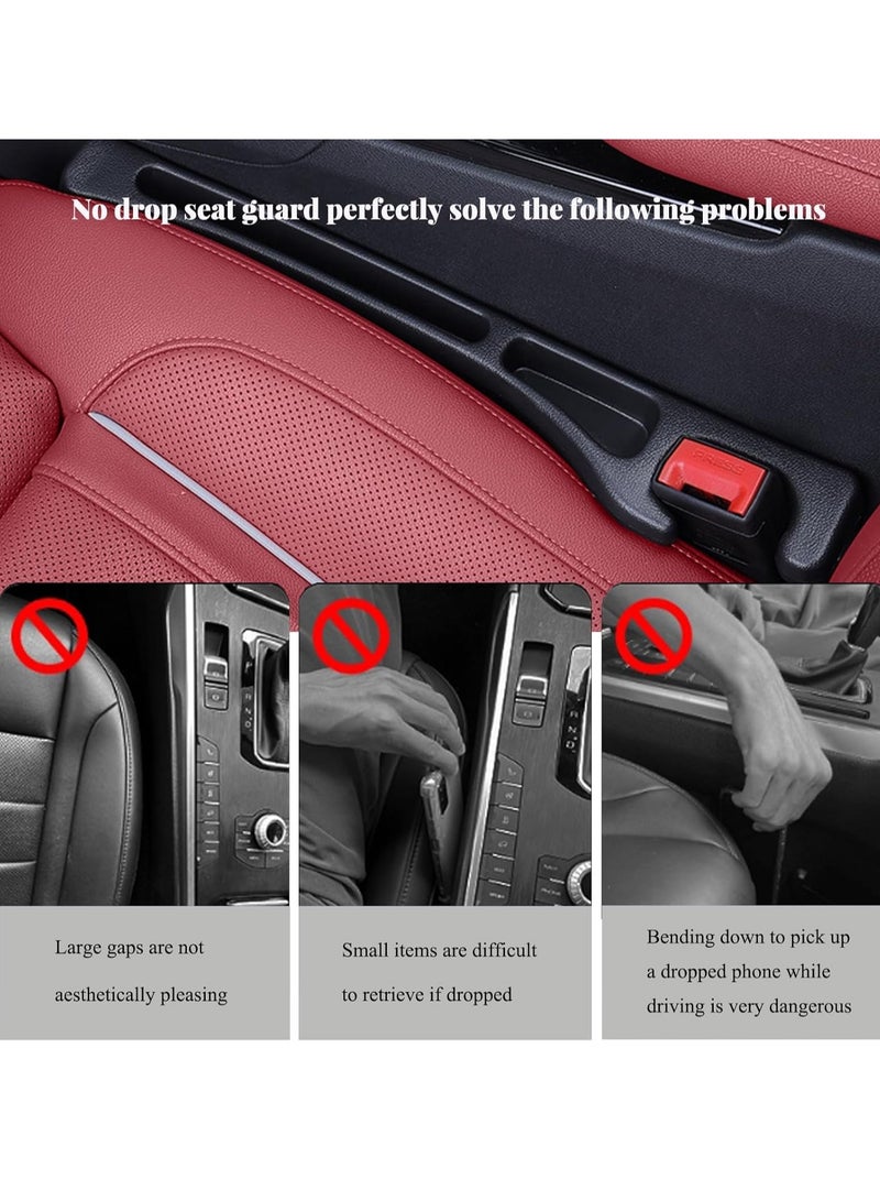 أونليماي فقط واقي مقعد السيارة مانع للسقوط، حشو فجوات مقعد السيارة، منظم فجوات مقعد السيارة، مانع شقوق مقعد السيارة يمنع الأشياء من السقوط، متوافق مع جميع السيارات (أسود / زوج واحد) - Image 3