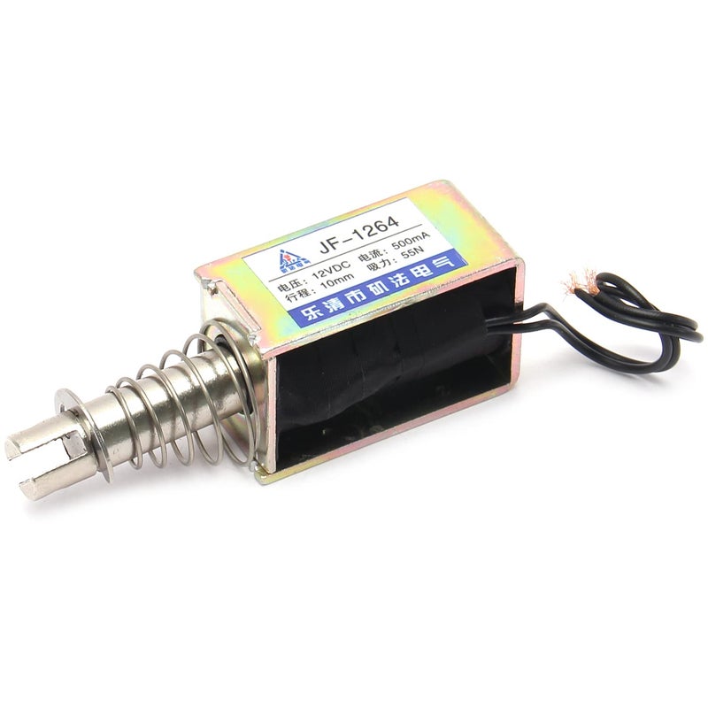 Fielect DC 12V 2.5A 55N Pull Type Solenoid Electromagnet, 10mm Stroke, Open Frame, Linear Motion, JF-1264-12V - Image 1