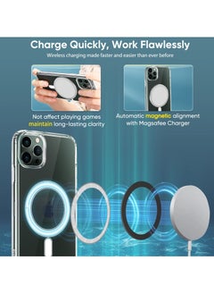 SANMUGEED Clear Magnetic Compatible with iPhone 11 Case [Compatible with Magsafe] [Not Yellowing] Slim Thin Shockproof Protective Bumper Cover Phone Case Cover 6.1 Inch  - Image 3